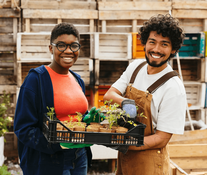 Gardeners at a nursery