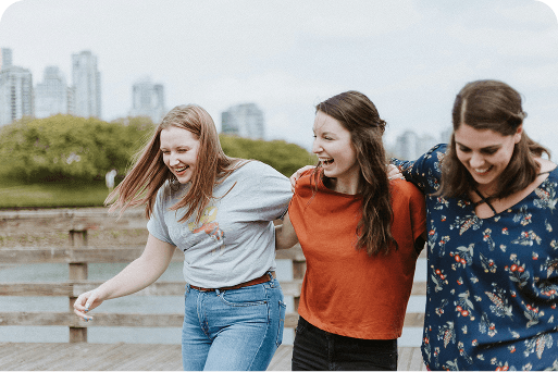 A group of friends laughing